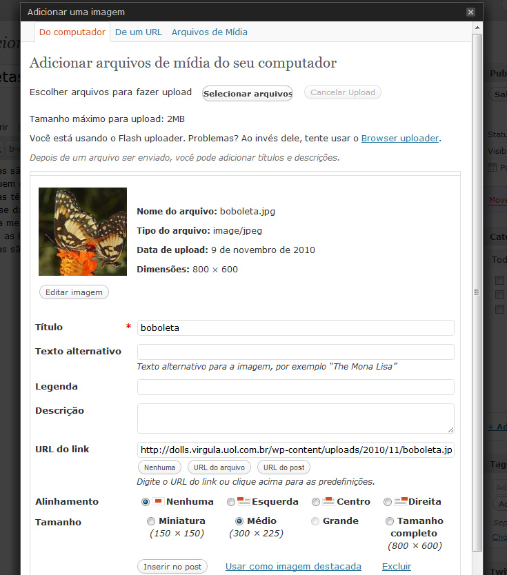 Inserir imagem